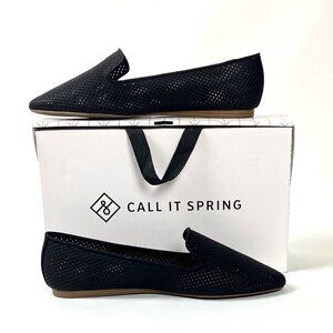 New Call It Spring By Aldo Marianah Black Laser Cut Vegan Leather Flat Loafer 11